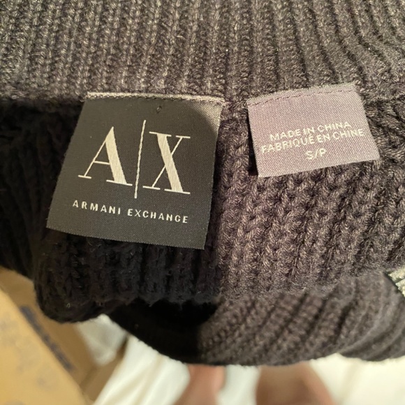 ARMANI EXCHANGE Men’s Black Zip Sweater Sz S - Picture 7 of 9